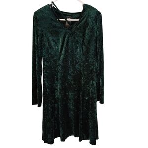 Velvet Green Dress Brett Alexander Holiday FestiveTie Back Waist Christmas 10
